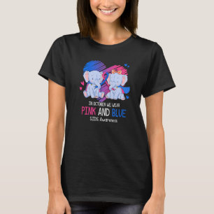 Camiseta Elefante Em Outubro Nós Vestimos Pink E Blue SIDS