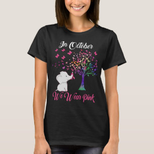 Camiseta Elefante Em outubro Vestimos Cancer Rosa