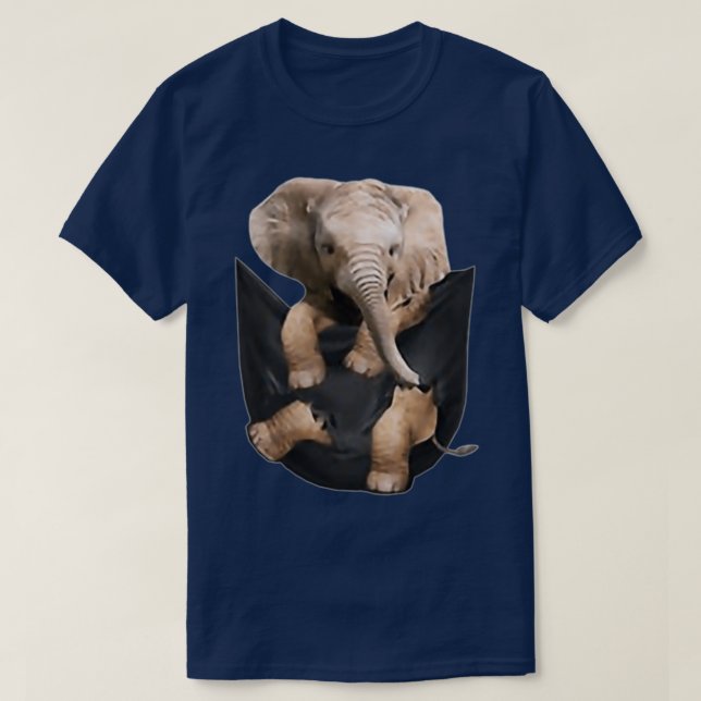 Camiseta Elefante Em Pocket Funny Elephant Lover Presente (Frente do Design)
