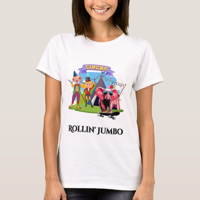 Camiseta Elefante em skate (Frente)