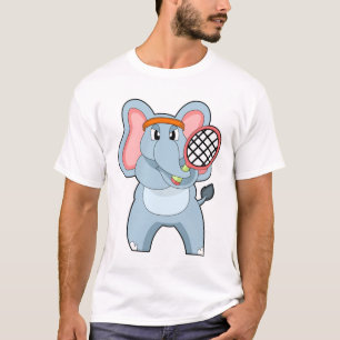 Camiseta Elefante em Tênis com raquete Tênis