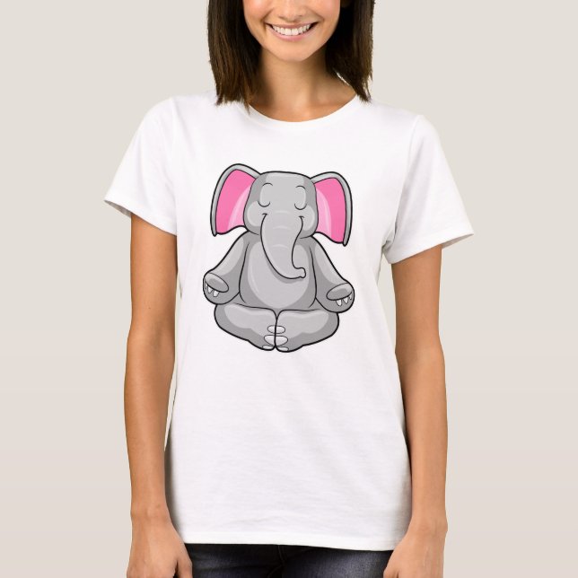 Camiseta Elefante em Yoga em pernas cruzadas (Frente)