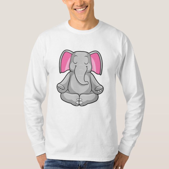 Camiseta Elefante em Yoga em pernas cruzadas (Frente)