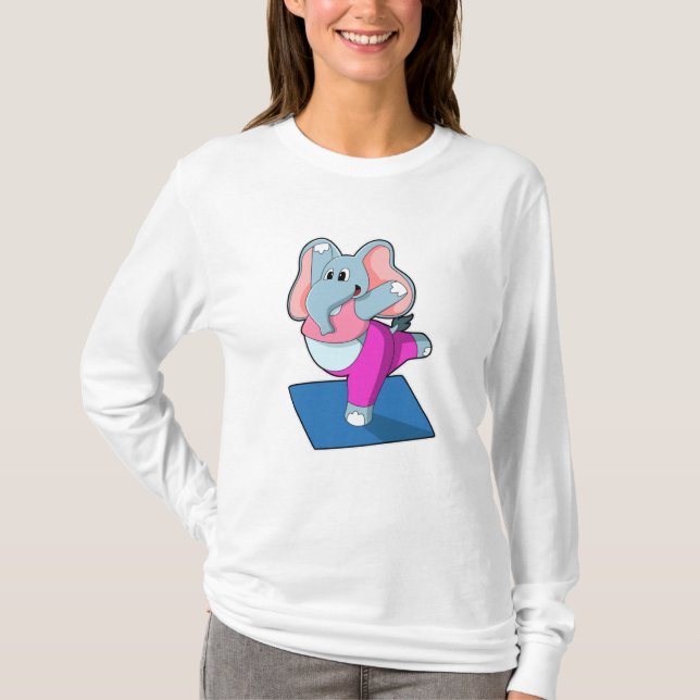 Camiseta Elefante em Yoga Stretching (Frente)