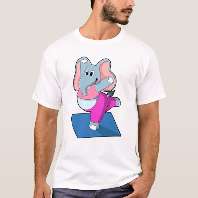 Camiseta Elefante em Yoga Stretching (Frente)