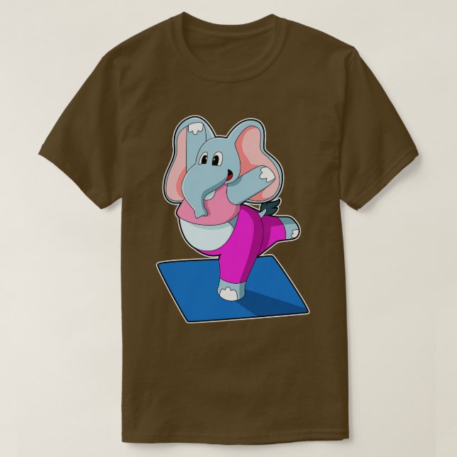 Camiseta Elefante em Yoga Stretching (Frente do Design)