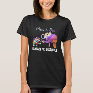 Camiseta Elefante Engraçado Autismo Mãe e Filho Não Sabe Di