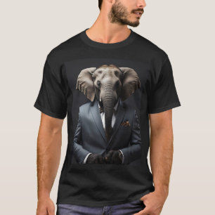 Camiseta Elefante engraçado de terno