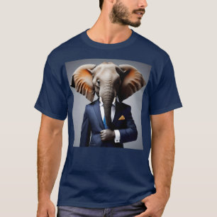 Camiseta Elefante engraçado de terno