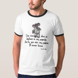 Camiseta Elefante engraçado do KRW em citações de Groucho