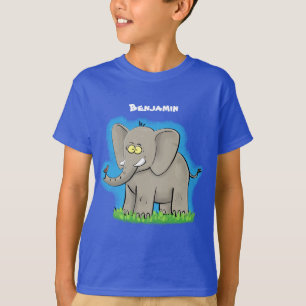 Camiseta Elefante engraçado e bonito com desenho animado de