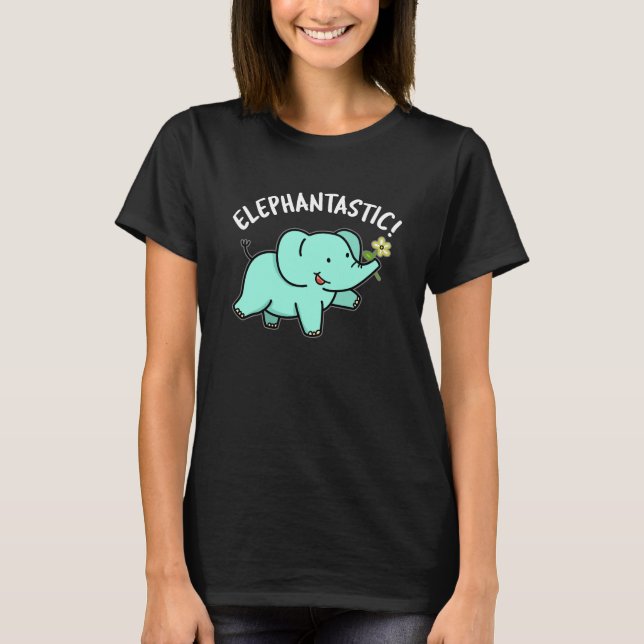Camiseta Elefante Engraçado Elefante Elefante Escuro BG (Frente)