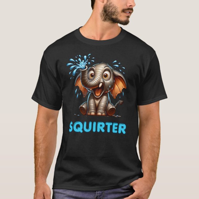 Camiseta Elefante Engraçado Esguichador Festa de Galinha So (Frente)