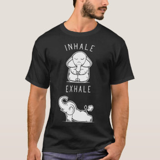 Camiseta Elefante Engraçado Inala Ehale Yoga amigos