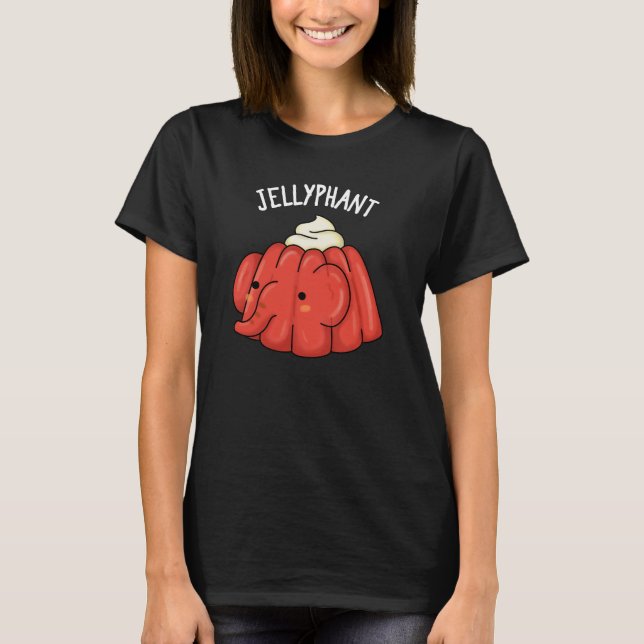 Camiseta Elefante Engraçado Jelly Pun Dark BG (Frente)