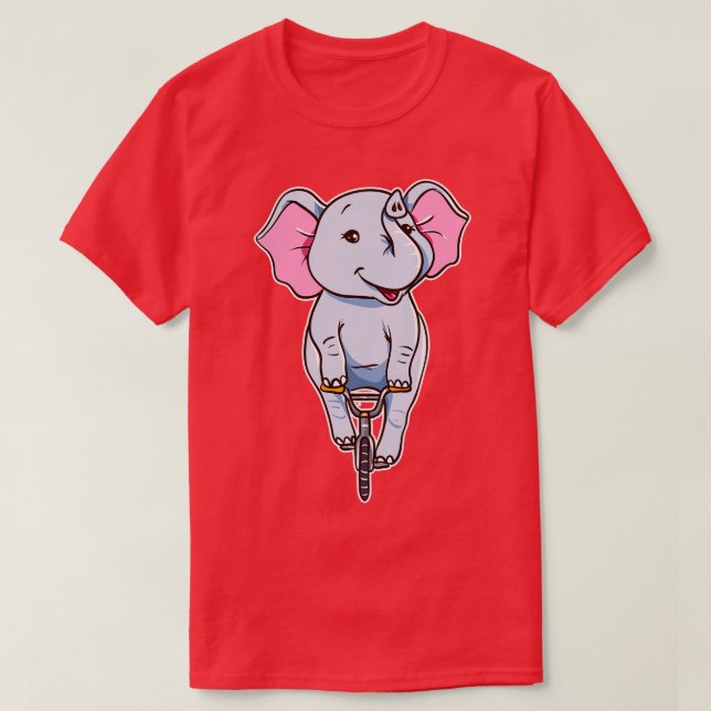 Camiseta Elefante Engraçado Que Anda De Bicicleta (Frente do Design)
