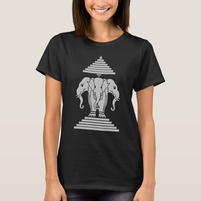 Camiseta Elefante erawan laos de 3 cabeças (Frente)