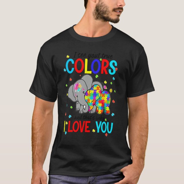 Camiseta Elefante Eu Vejo Suas Cores Verdadeiras Peça de Pu (Frente)