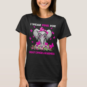 Camiseta Elefante Eu visto Rosa Para Sensibilização Do Canc