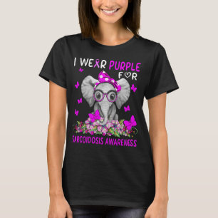 Camiseta Elefante Eu Visto Roxo Para Sensibilização Para A 