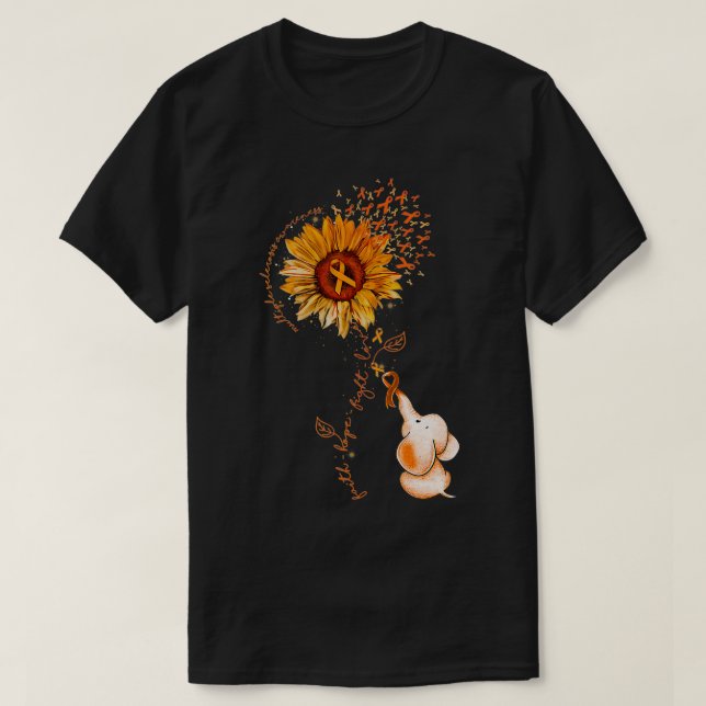 Camiseta Elefante Fé Esperança Luta Ama Esclerose Múltipla (Frente do Design)
