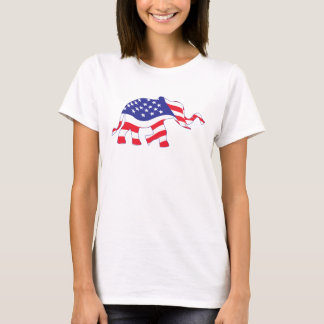 Camiseta Elefante feito com bandeira dos EUA