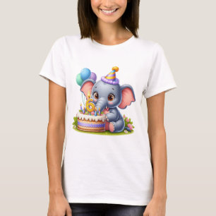 Camiseta Elefante Fofo de 6 Anos de Idade