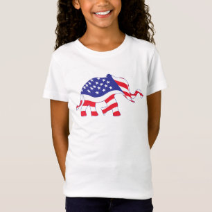 Camiseta Elefante formado na bandeira dos EUA