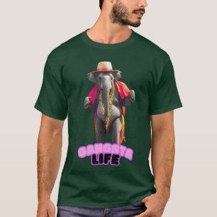 Camiseta Elefante Gangsta Life vintage