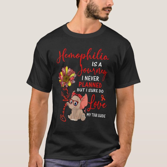 Camiseta Elefante Hemofilia É Uma Viagem Que Nunca Planejei (Frente)