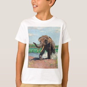 Camiseta Elefante indiano em uma Waterhole por Wilhelm Kuhn