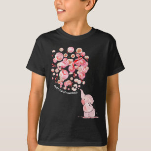 Camiseta Elefante Inflando Balões Vermelhos Doença Cardíaca