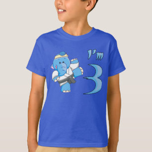Camiseta Elefante Karate aniversário de 3 anos