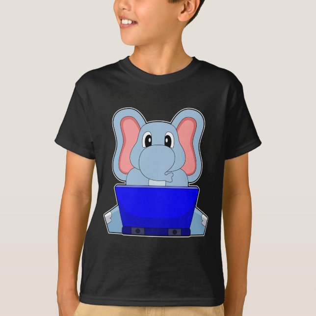 Camiseta Elefante Laptop (Frente)