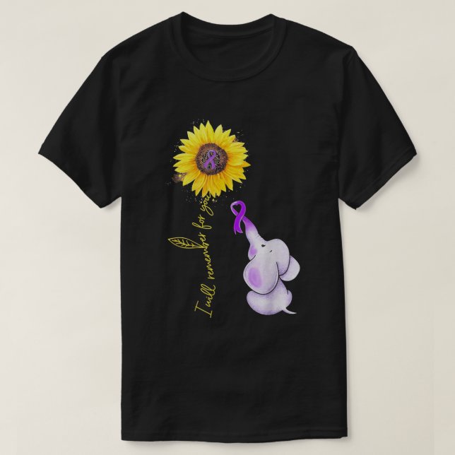 Camiseta Elefante, Lembrarei De Você, Sunflower Alzheim (Frente do Design)