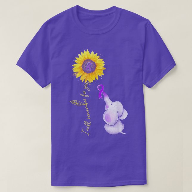 Camiseta Elefante, Lembrarei De Você, Sunflower Alzheim (Frente do Design)