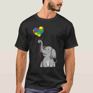 Camiseta Elefante Mãe com Kid Autismo Sensibilização Bola d
