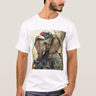 Camiseta Elefante MAGA legal com armas e camuflagem AMÉRICA