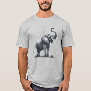 Camiseta Elefante majestoso com tronco levantado