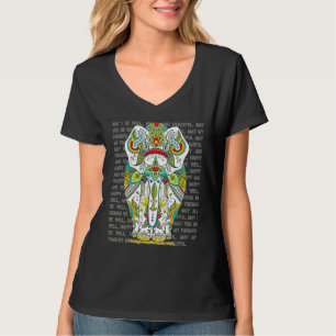 Camiseta Elefante Mandala Adorando gentileza Metta Desejar
