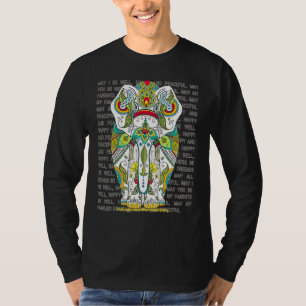 Camiseta Elefante Mandala Adorando gentileza Metta Desejar 