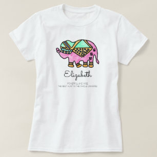 Camiseta Elefante moderno e colorido animal personalizado