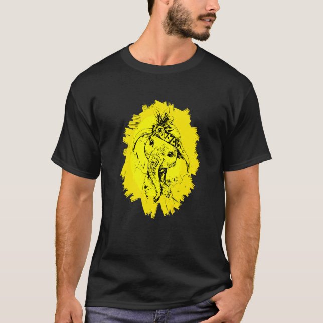 Camiseta Elefante Motif Animais Africanos Coloridos Mamífer (Frente)