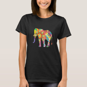 Camiseta Elefante multicolorido psíquico