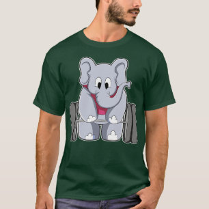 Camiseta Elefante na musculação com halteres