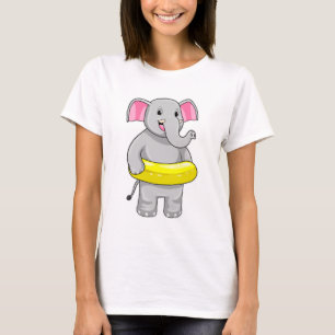 Camiseta Elefante Nadando com Lifebuoy
