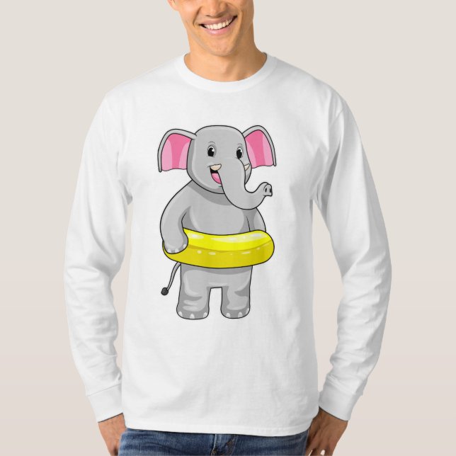 Camiseta Elefante Nadando com Lifebuoy (Frente)