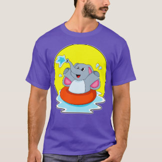 Camiseta Elefante Nadando com Lifebuoy