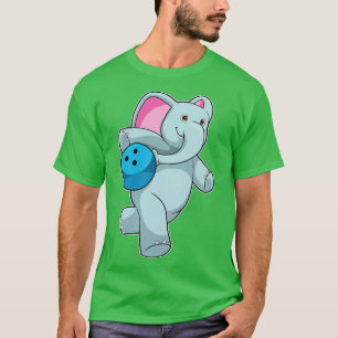 Camiseta Elefante no Boliche com bola de boliche 1