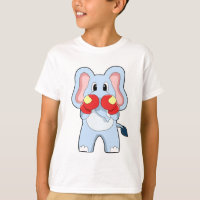 Elefante no Boxing com luvas in a box